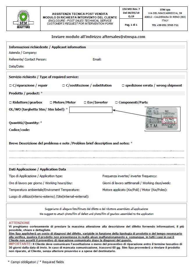 STM: Formulario post venta